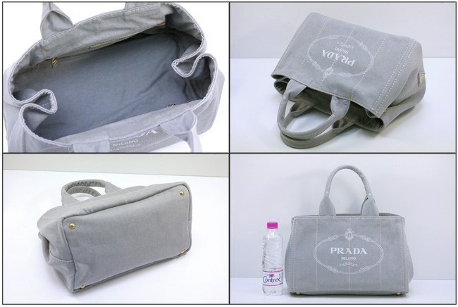 プラダ バッグ PRADA トートバッグ キャンバス グレー B1877B 新品 本物