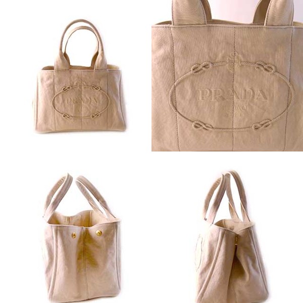 プラダ 2011年春夏新作 B1877BD 刺繍＆ロゴ入りキャンバストートバッグ CORDA