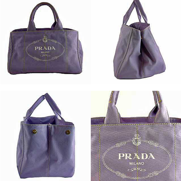 プラダ ロゴ入りキャンバス（CANAPA）トートバッグ ラベンダー(LILLA)