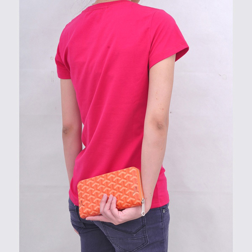 GOYARD ゴヤール 長財布 ラウンドジップ　オレンジ GOYWA-28