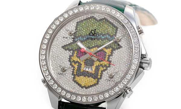 ジェイコブ JC-SKULL 4DC ステンレス ダイヤモンド 