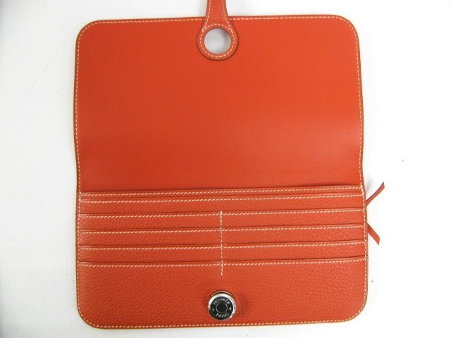 エルメス ニュードゴン長財布 トゴ/サンギンヌ（金具：シルバー）HERMES03