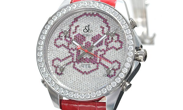ジェイコブ JC-SKULLD RED ステンレス ダイヤモンド