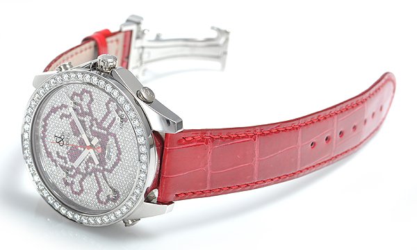 ジェイコブ JC-SKULLD RED ステンレス ダイヤモンド