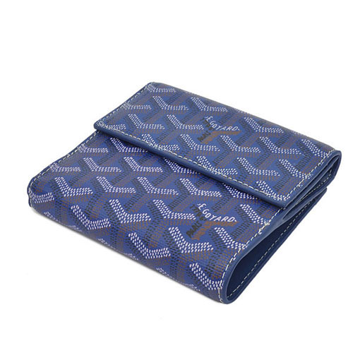 GOYARD ゴヤール 財布 二つ折り　Ｗホック　ブルー GOYWA-31