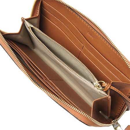 クロエ ラウンドファスナー 長財布 /ナツメグブラウン 3p0320 7a733 168