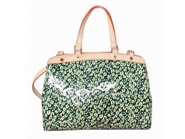 LOUIS VUITTON モノグラム ヴェルニ ブレアMMハンドバッグ グリーン M91619