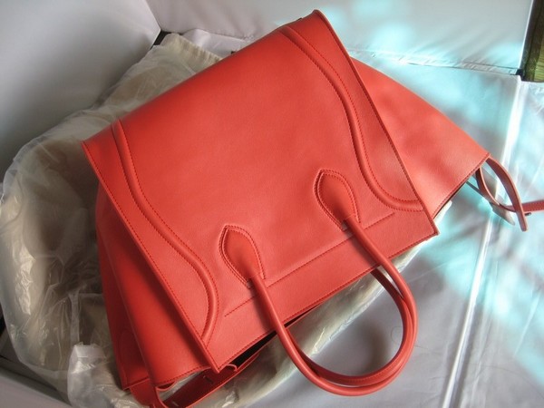セリーヌ レディース SMALL SQUARE LUGGAGE PHANTOM ハンドバッグ ライトレッド 16995 3KFB 28CD