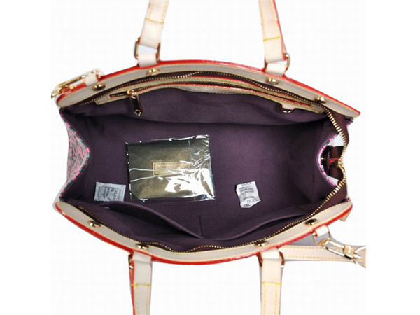  LOUIS VUITTON モノグラム ヴェルニ ブレアMMハンドバッグ ピンク M91619