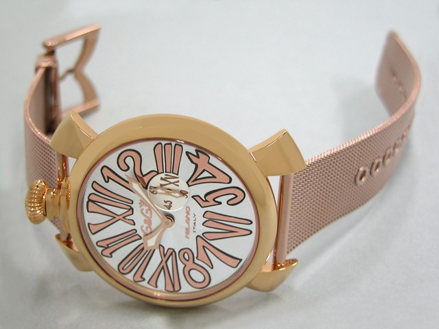 ガガ･ミラノ スリム 46mm クォーツ 5081.2 RGメッキブレス シルバー/ローズゴールドナンバー
