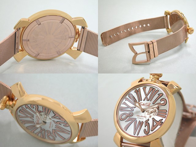 ガガ･ミラノ スリム 46mm クォーツ 5081.2 RGメッキブレス シルバー/ローズゴールドナンバー