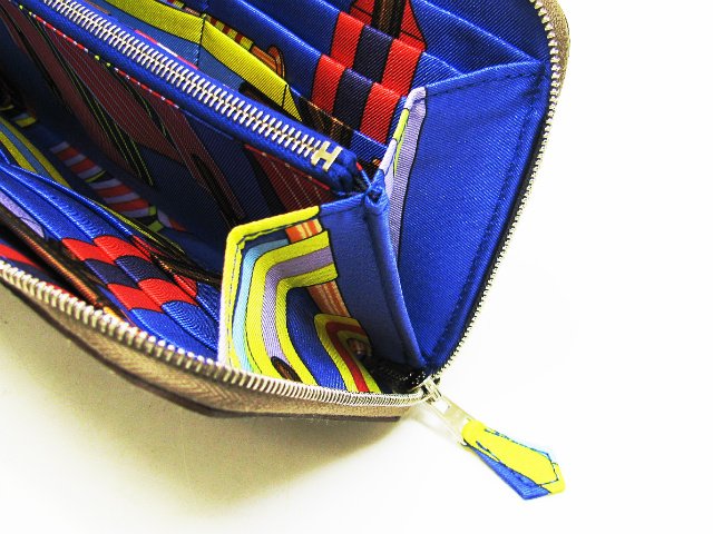 エルメス アザップシルクイン/ラウンド長財布/ヴォーエプソン×エトゥープ HERME004
