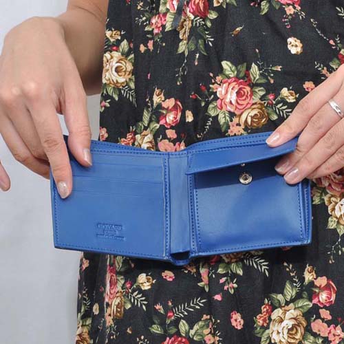 GOYARD ゴヤール 財布 二つ折り　ブルー GOYWA-41
