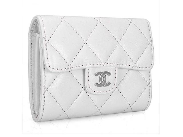 CHANEL シャネル ホワイト ラムスキン マトラッセ 財布 31504
