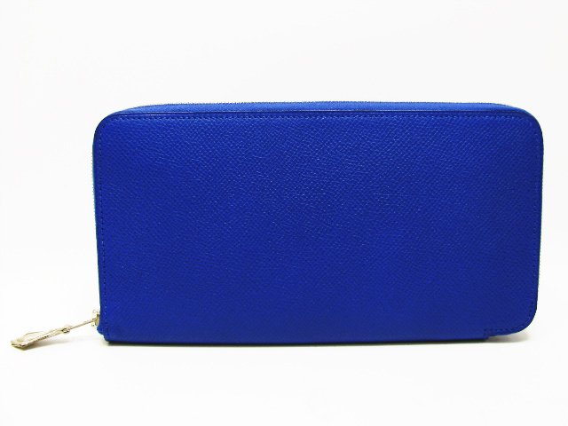 エルメス アザップシルクイン　ラウンド長財布 ヴォーエプソン/エレクトリック HERME005