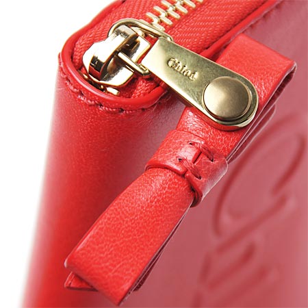クロエ ラウンドファスナー 長財布 /リップスティックレッド 3p0320 7a733 539