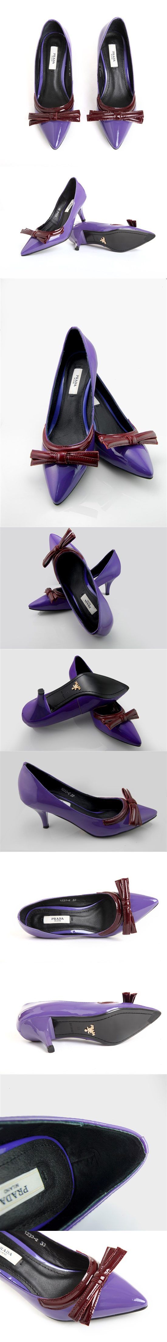 プラダ ハイヒール PRADA シューズ 革靴 パンプス パープル 20615