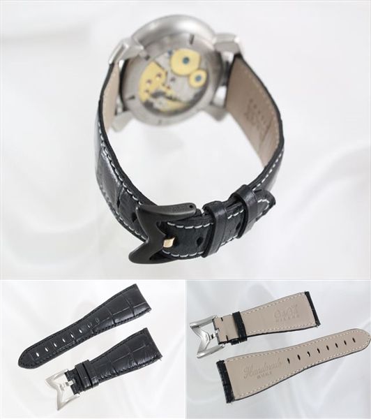  GAGA MILANO(ガガミラノ) 手巻き式 MANUALE マニュアーレ 48mm メンズ ブラック/ピンクゴールド/シルバーカーボン 5510.2S