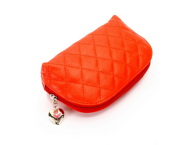 CHANEL シャネル コーラルピンク ラムスキン コインケース 3935