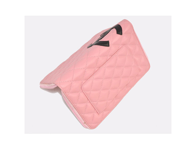 CHANEL シャネル ピンク ラムスキン キルティング 財布 A1225
