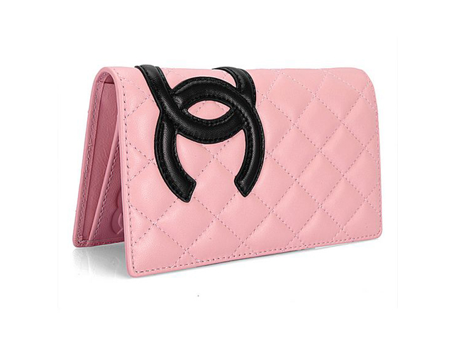 CHANEL シャネル ピンク ラムスキン マトラッセ 長財布 A1281