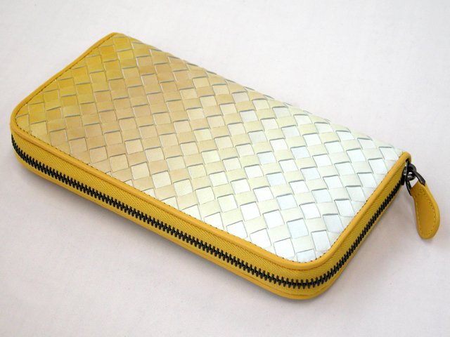 ボッテガヴェネタ ラウンドファスナー長財布 114076VN481-7180 イエローグラデーション