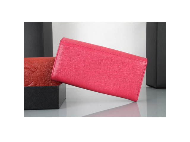 CHANEL シャネル フューシャピンク　カーフスキン 長財布 A1309