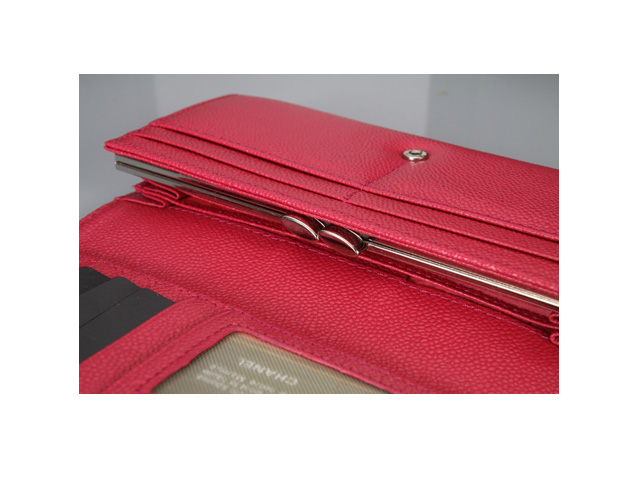 CHANEL シャネル フューシャピンク　カーフスキン 長財布 A1309