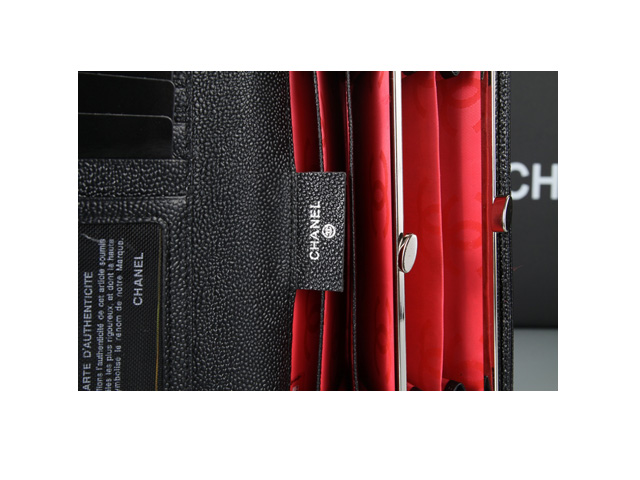 CHANEL シャネル ブラック カーフスキン 長財布 A1309