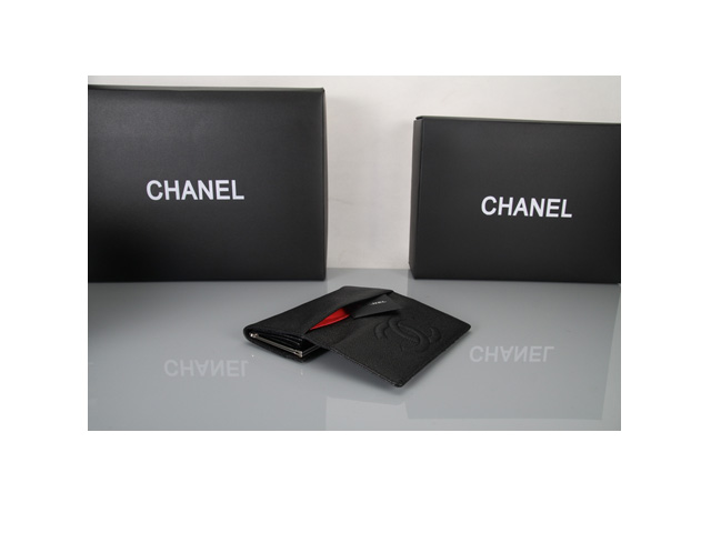 CHANEL シャネル ブラック カーフスキン 長財布 A1309