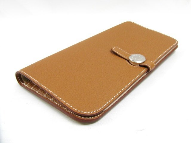 エルメス ドゴンロング トゴ/ゴールド（金具：シルバー）HERMES07