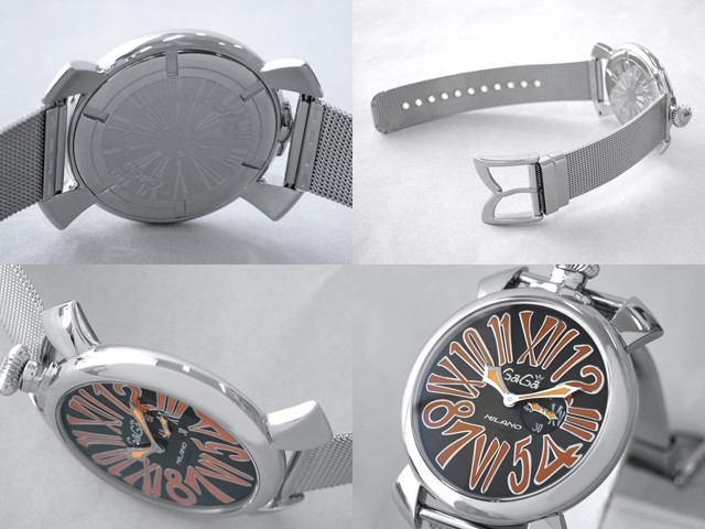 ガガ･ミラノ スリム 46mm クォーツ 5080.4 SSブレス グレー/オレンジナンバー