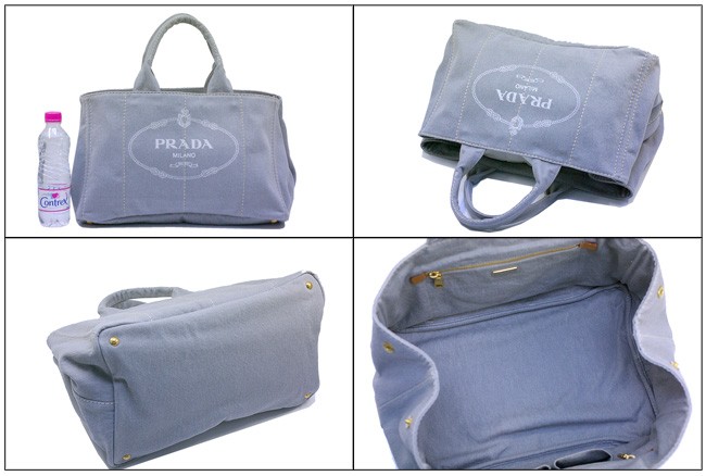 PRADA トートバッグ デニム キャンバス グレー B1872B5 新品 本物 新作