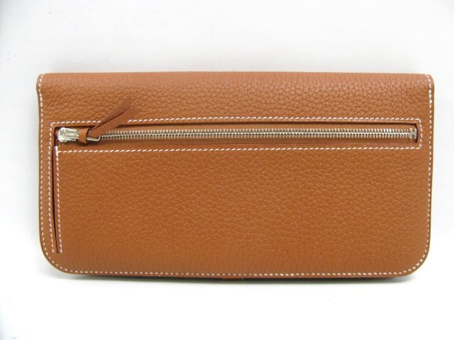 エルメス ドゴンロング トゴ/ゴールド（金具：シルバー）HERMES07