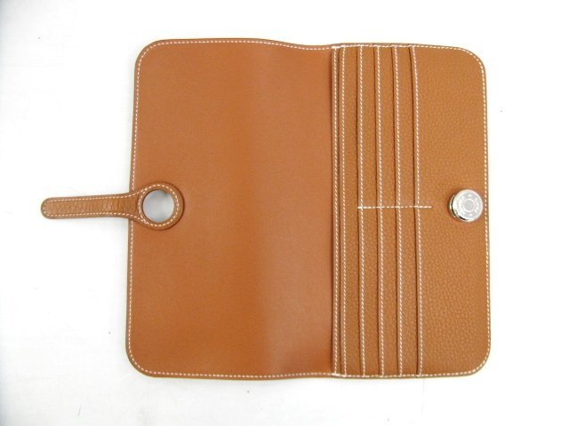 エルメス ドゴンロング トゴ/ゴールド（金具：シルバー）HERMES07