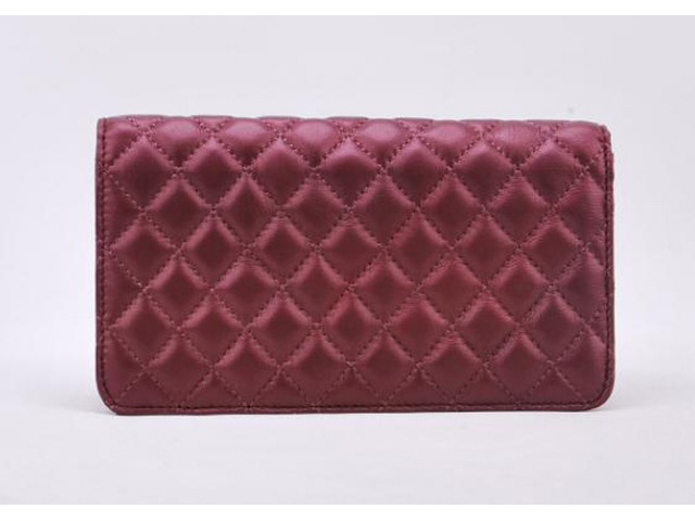 シャネル CHANEL カーフスキンマトラッセ二つ折り長財布 A31509 ボルドー
