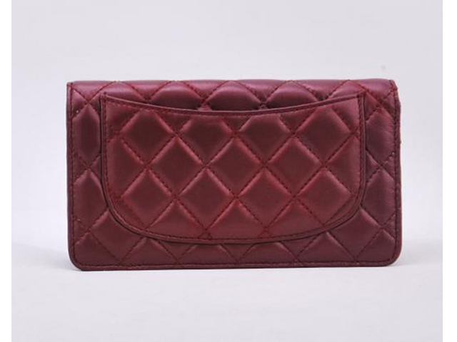 シャネル CHANEL カーフスキン マトラッセ 二つ折り長財布 ボルドー A31509