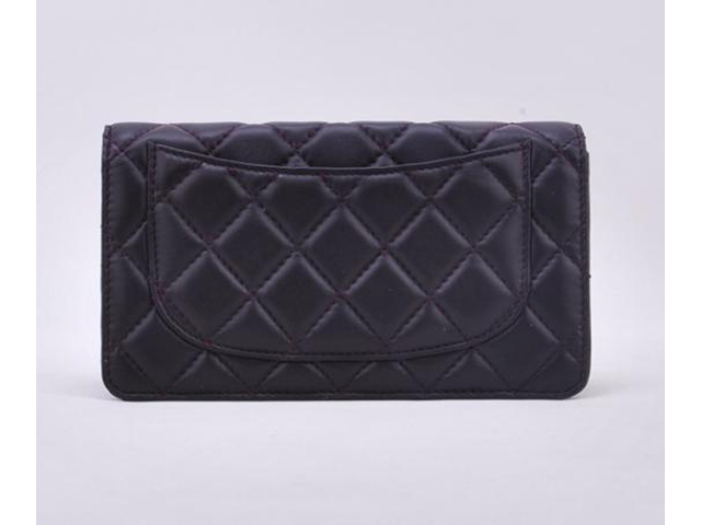 シャネル CHANEL カーフスキンマトラッセ二つ折り長財布 A31509 ネイビー
