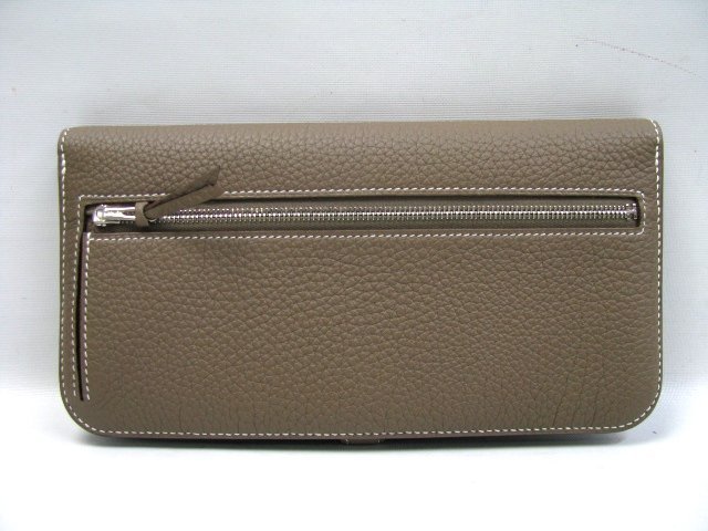 エルメス ニュードゴン 長財布 トゴ/エトゥープ（金具：シルバー）HERMES08