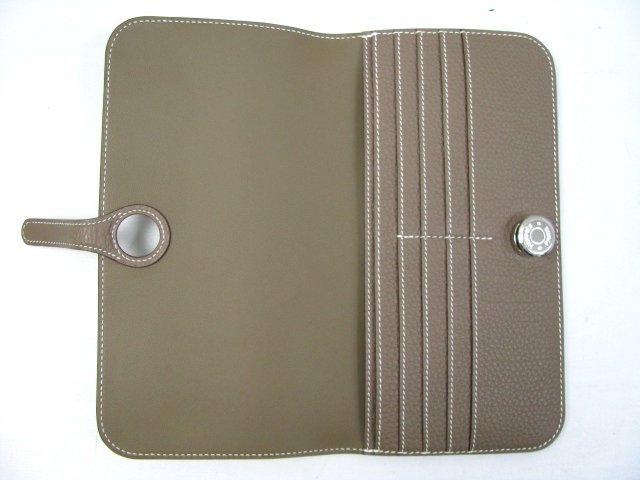 エルメス ニュードゴン 長財布 トゴ/エトゥープ（金具：シルバー）HERMES08
