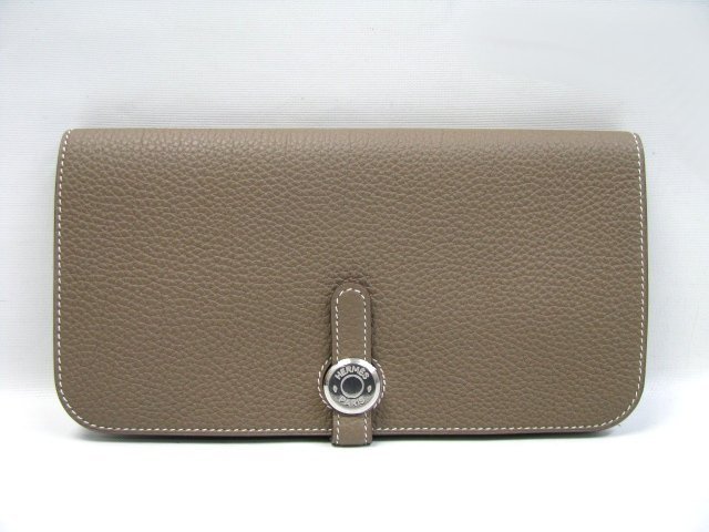 エルメス ニュードゴン 長財布 トゴ/エトゥープ（金具：シルバー）HERMES08