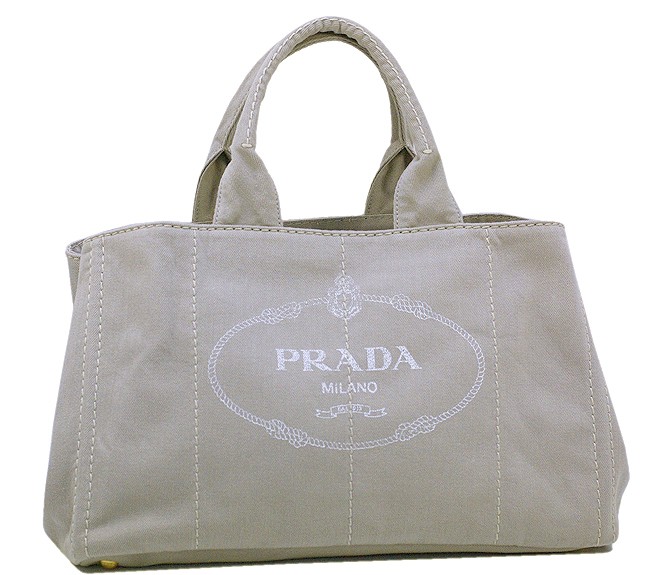 PRADA トートバッグ デニム キャンバス ベージュ B1872B6 新品 本物