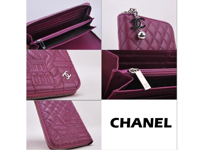 シャネル CHANEL マトラッセ バーブル カーフスキンラウンドファスナー長財布 A48697