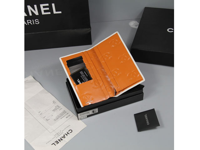 CHANEL シャネル ホワイト ラムスキン カンボンライン 長財布 AN1046