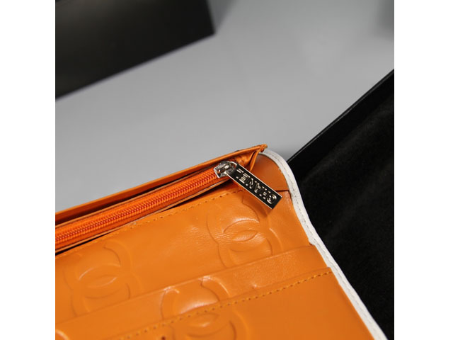 CHANEL シャネル ホワイト ラムスキン カンボンライン 長財布 AN1046