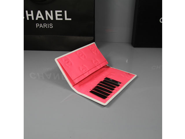 CHANEL シャネル ホワイト/ブラック　ラムスキン カンボンライン 長財布 AN1048