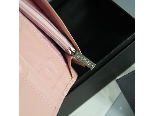 CHANEL シャネル ピンク ラムスキン カンボンライン 長財布 AN1049