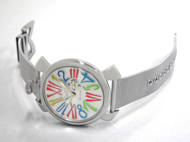 ガガ･ミラノ スリム 46mm クォーツ 5080.1 SSブレス シルバー/マルチカラーナンバー