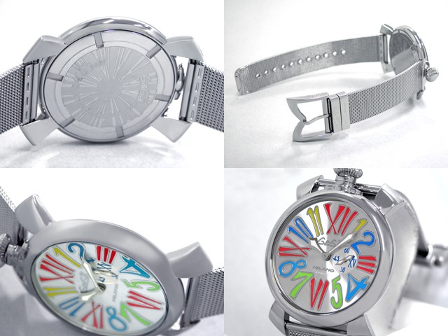 ガガ･ミラノ スリム 46mm クォーツ 5080.1 SSブレス シルバー/マルチカラーナンバー