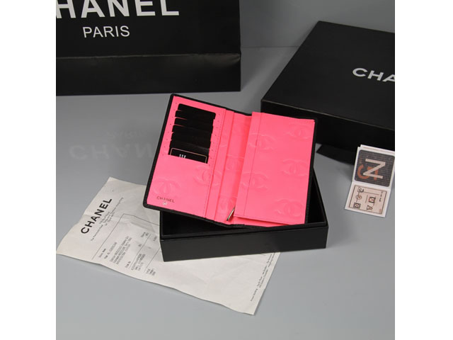 CHANEL シャネル ブラック ラムスキン カンボンライン 長財布 AN1050